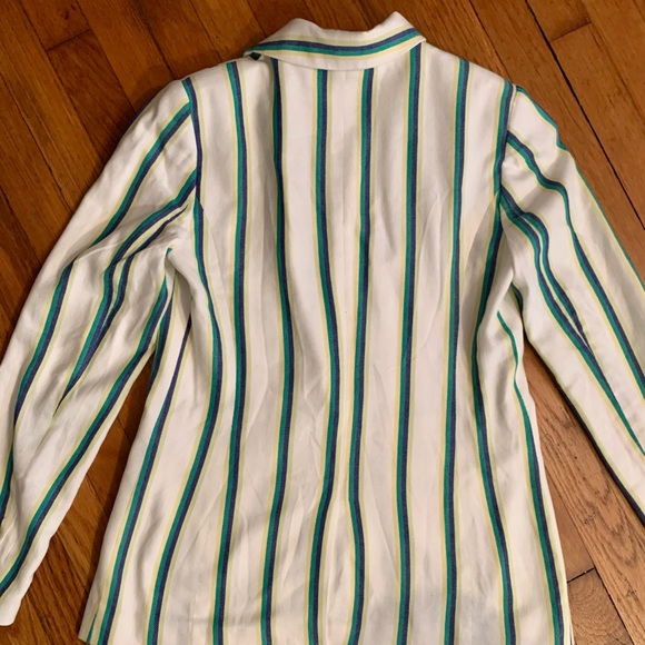 Halogen Nordstrom ladies striped cotton blend blazer Sophisticated & sexy XS - Picture 8 of 8